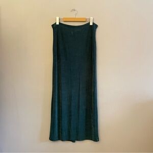 Vintage 80s/90s Kim & Co Forest Green Slinky Maxi Skirt – Size Large GUC